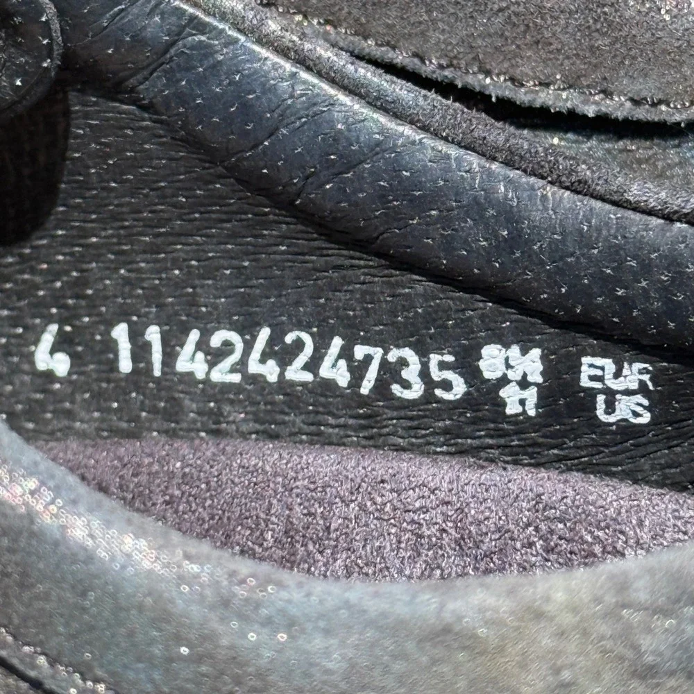 Mephisto Yael Run Off Women's 11 Black Suede Iridescent Metallic Sneakers‎ Shoes